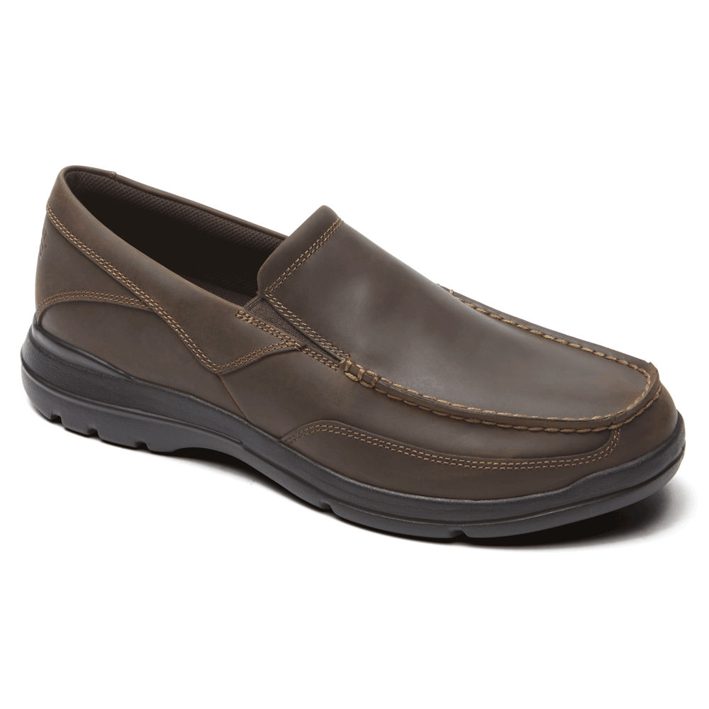 Rockport Singapore Mens Slip-On - Junction Point Dark Brown - MD2084695